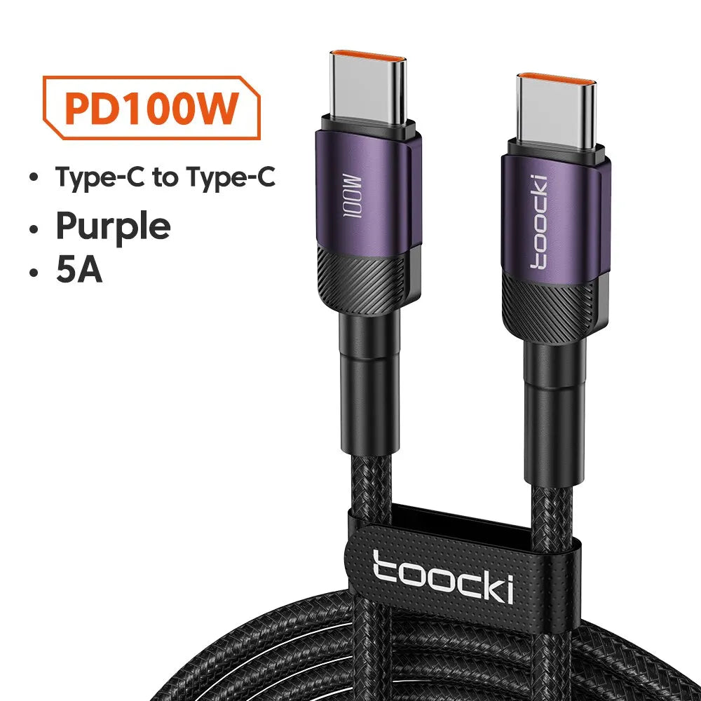 Câble Toocki Charge Rapide USB-C Lightning 60W 100W Tressé – CLEVI Paris