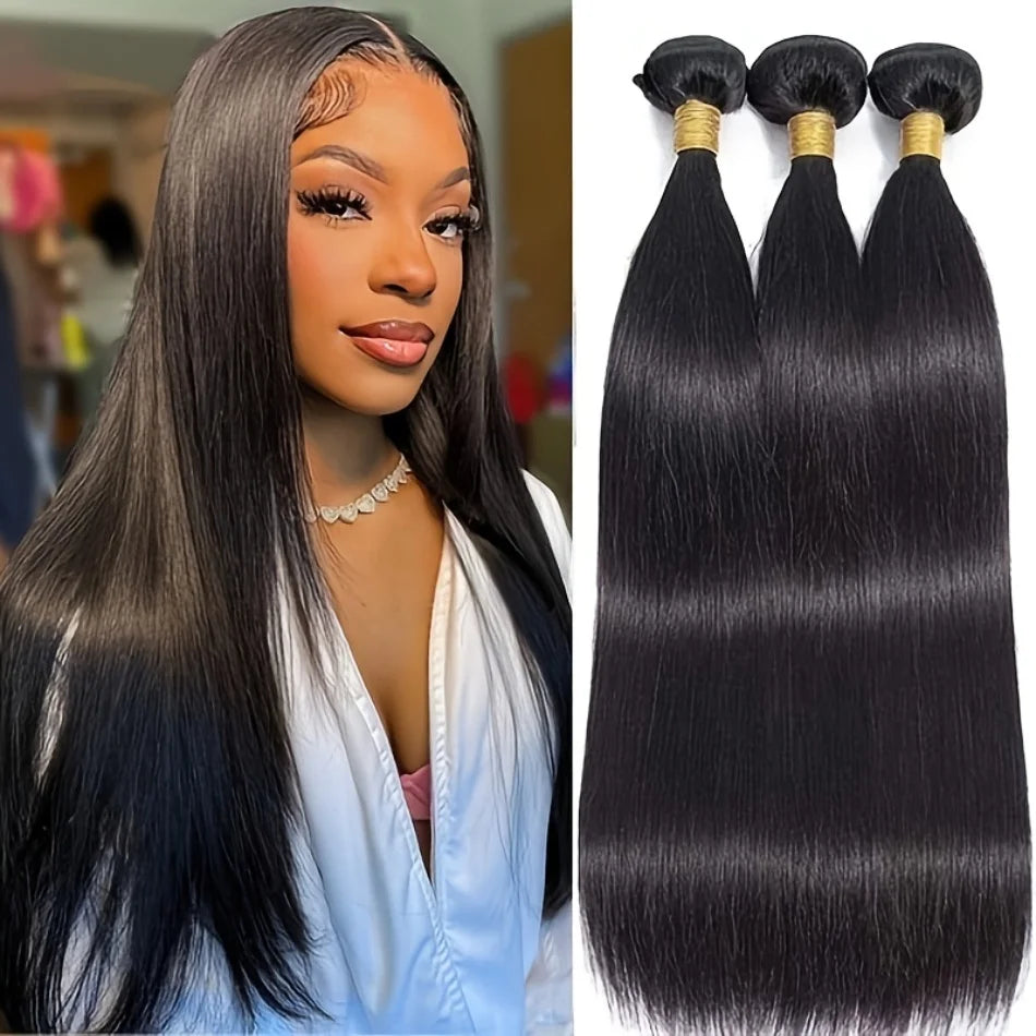 Extensions Straight Cheveux Brésiliens Remy Hair – Bundles 1/3/4 Pcs – CLEVI Paris