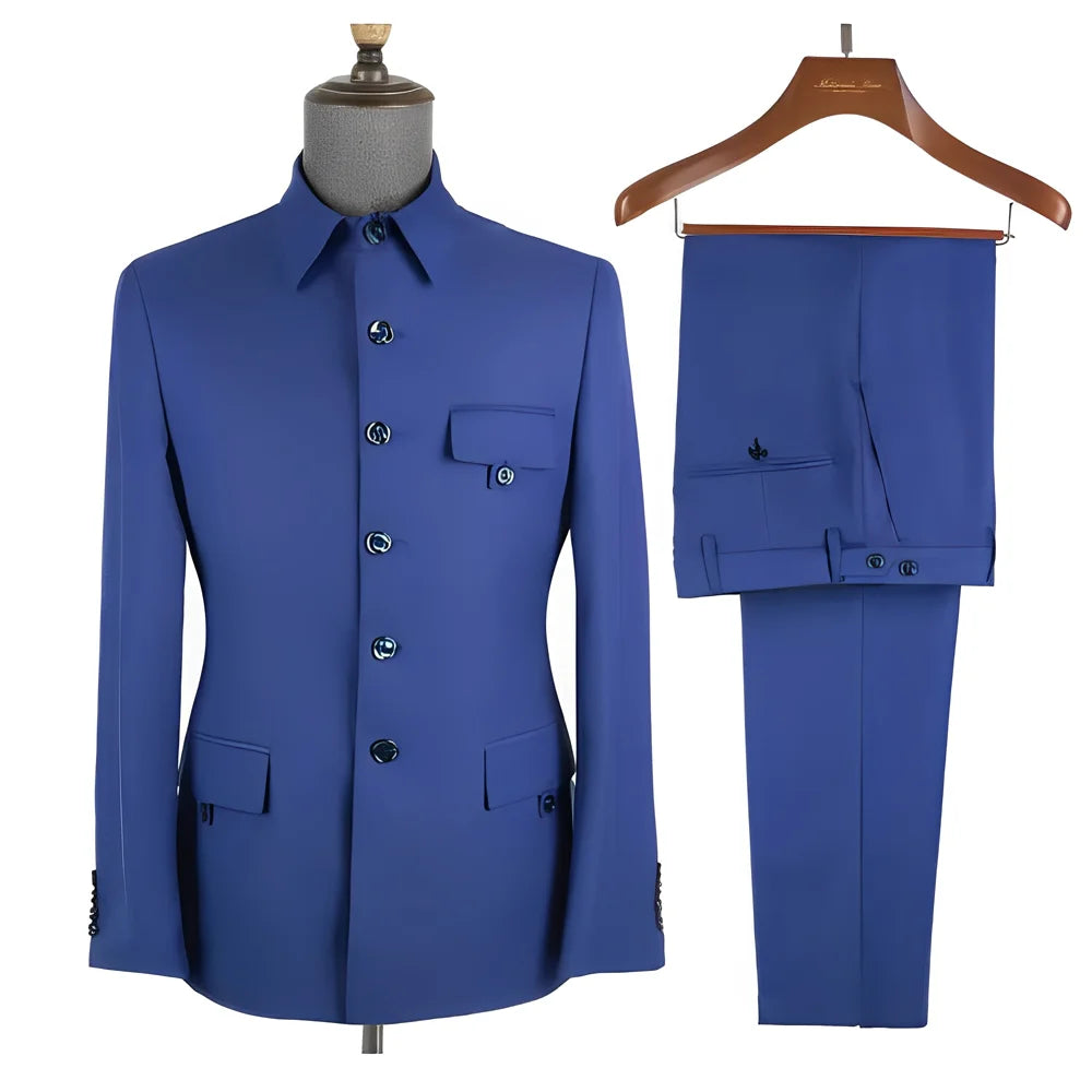 Costume homme 2 pièces, col montant – CLEVI Paris
