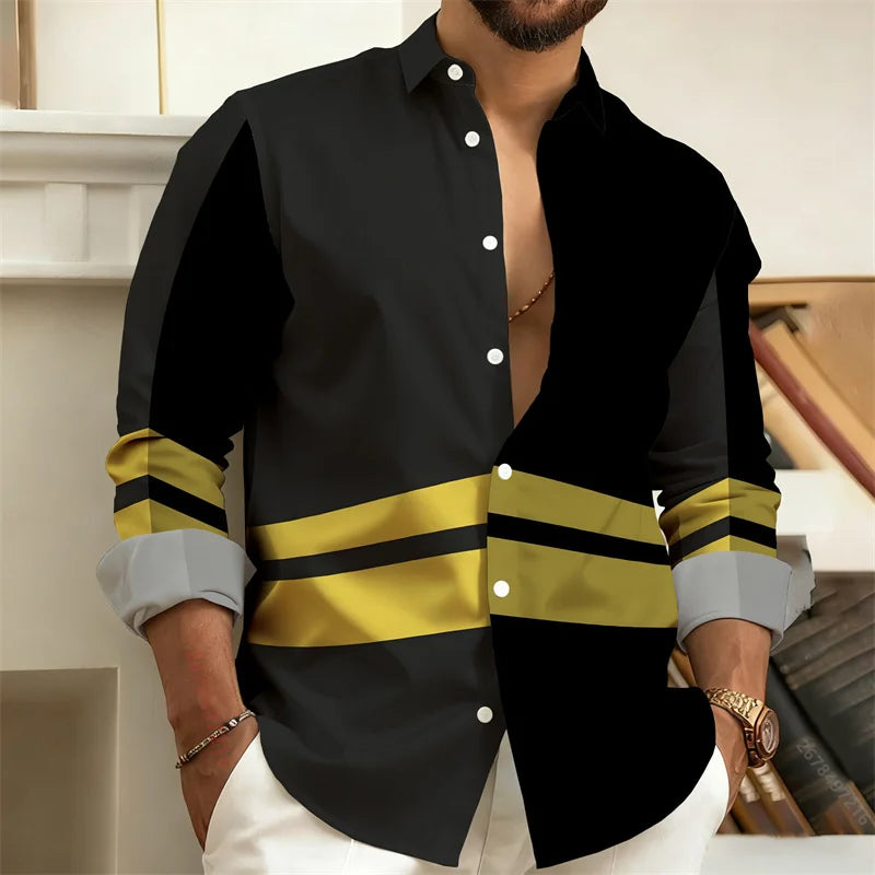 Chemise imprimée homme manches longues – CLEVI Paris