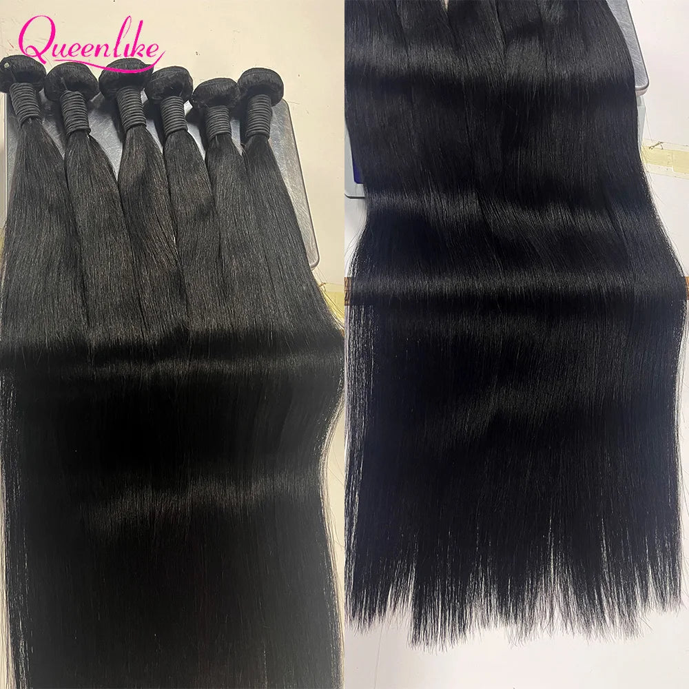 Extensions Cheveux Humains Lisses Remy Hair 100% Naturel Noir Mèches Brésiliennes 10"-32" – CLEVI Paris