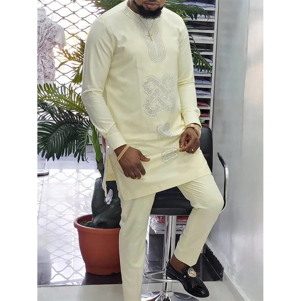 Costume Africain Homme 2 Pièces Kaftan – CLEVI Paris