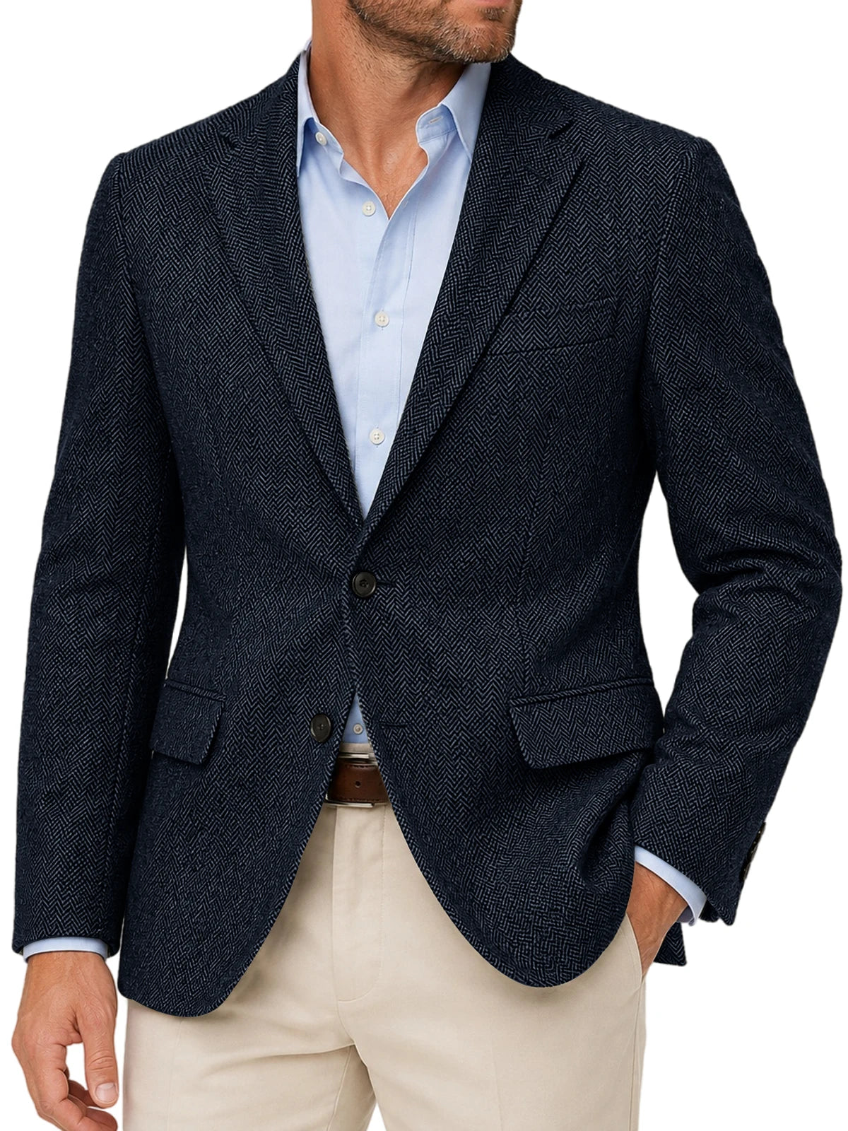 Blazer homme à chevrons et deux boutons – CLEVI Paris