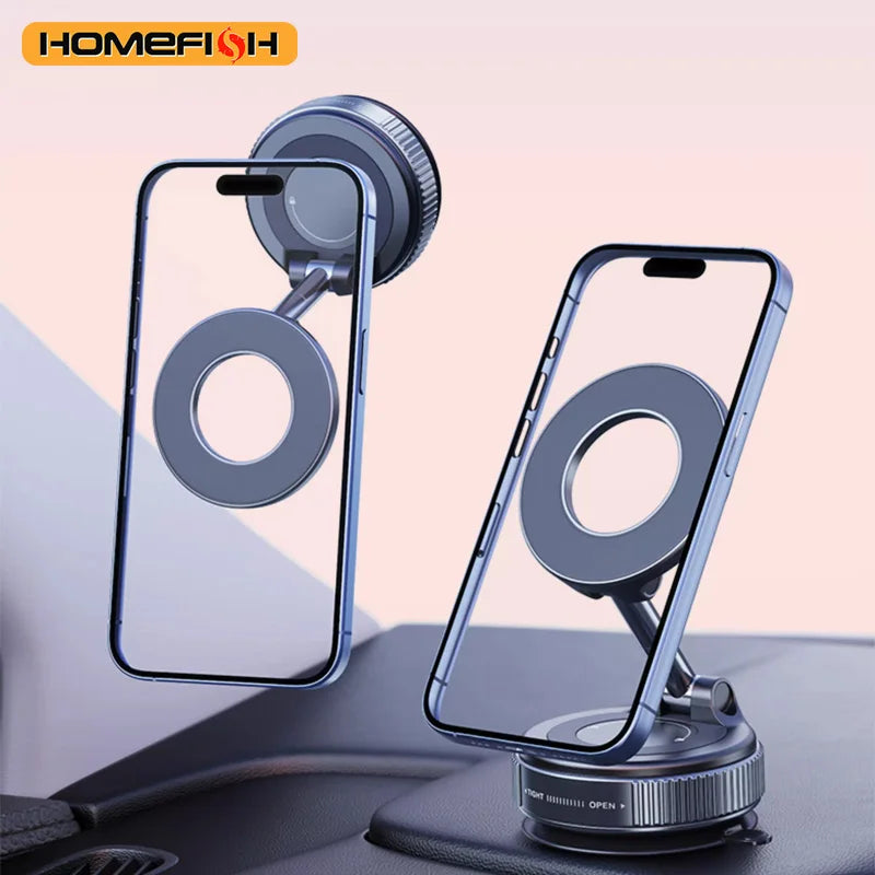 Support Téléphone Magnétique HOMEFISH K007 | Aluminium, 3 Axes, Ventouse, Voiture & Bureau – CLEVI Paris