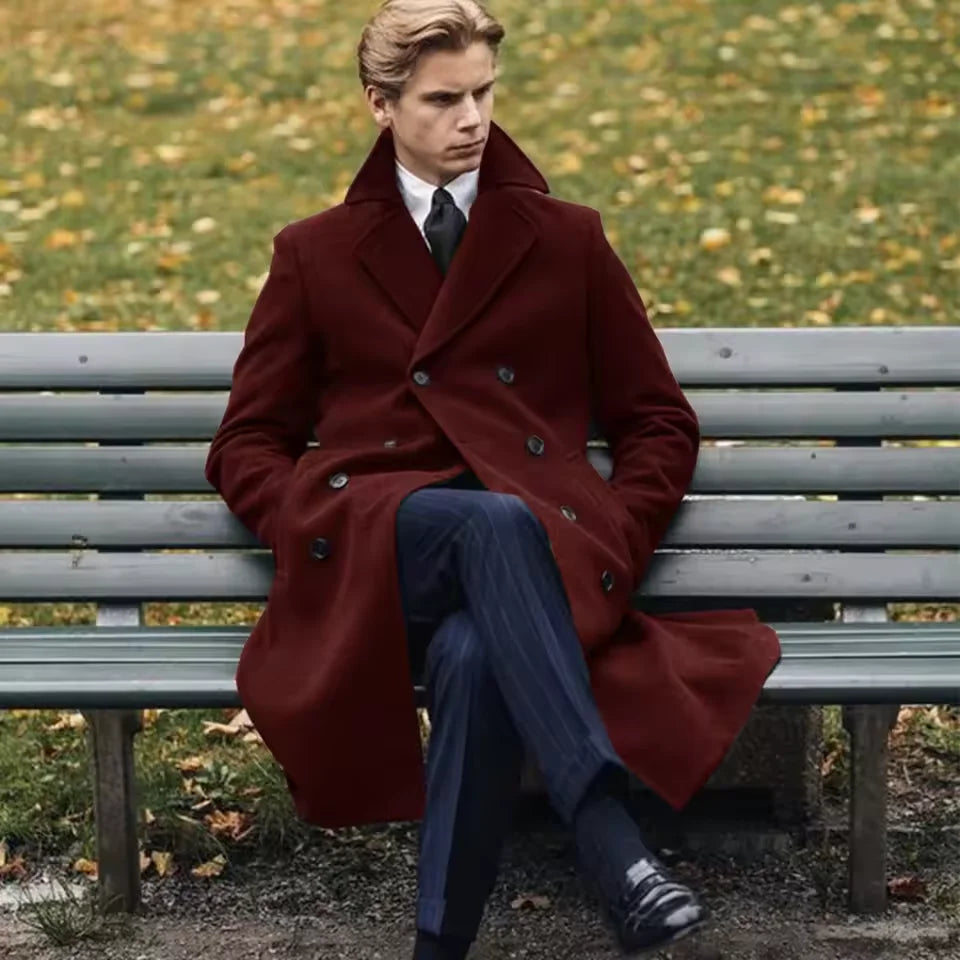 Manteau long homme à double boutonnage – CLEVI Paris