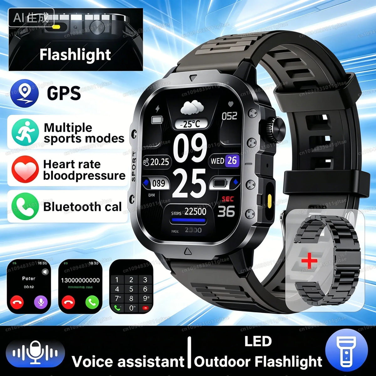 Montre Ola Esporte Bluetooth et lampe torche – CLEVI Paris