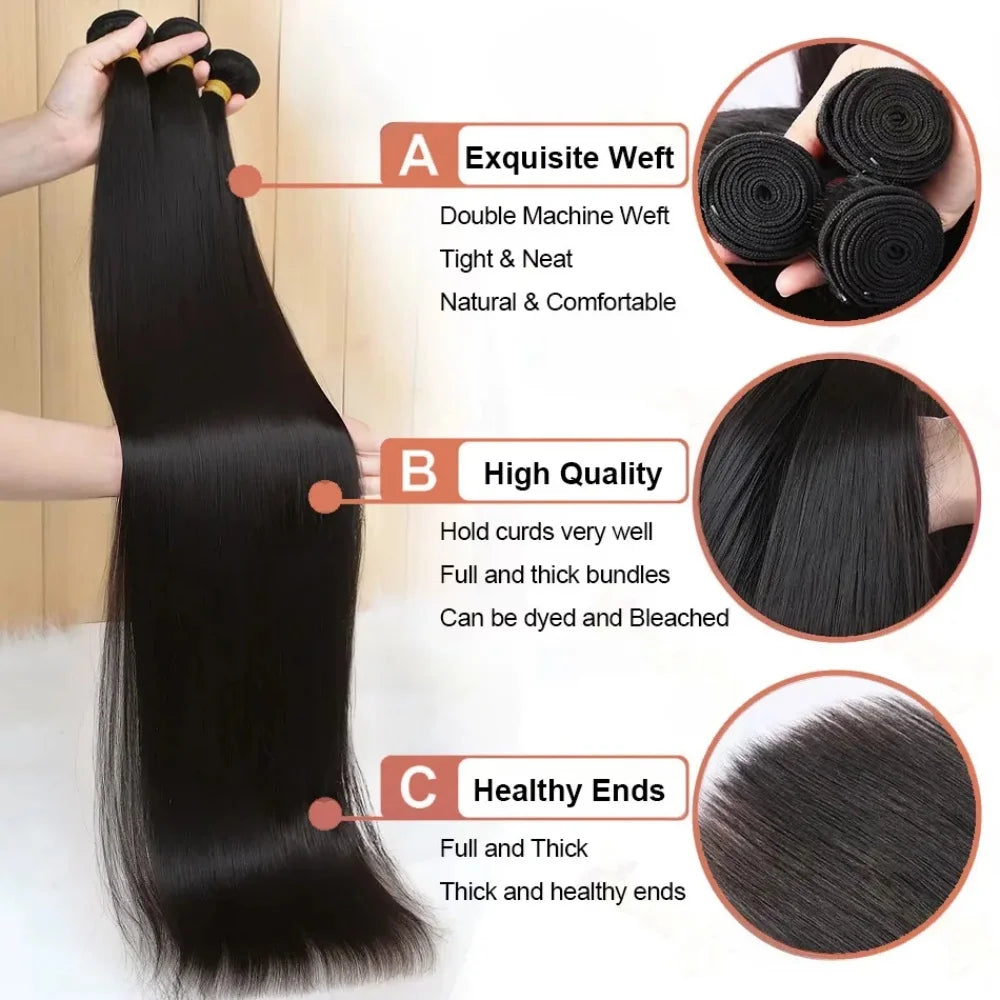 Tissage Straight Hair Virgin Hair Brésilien Noir Naturel – CLEVI Paris