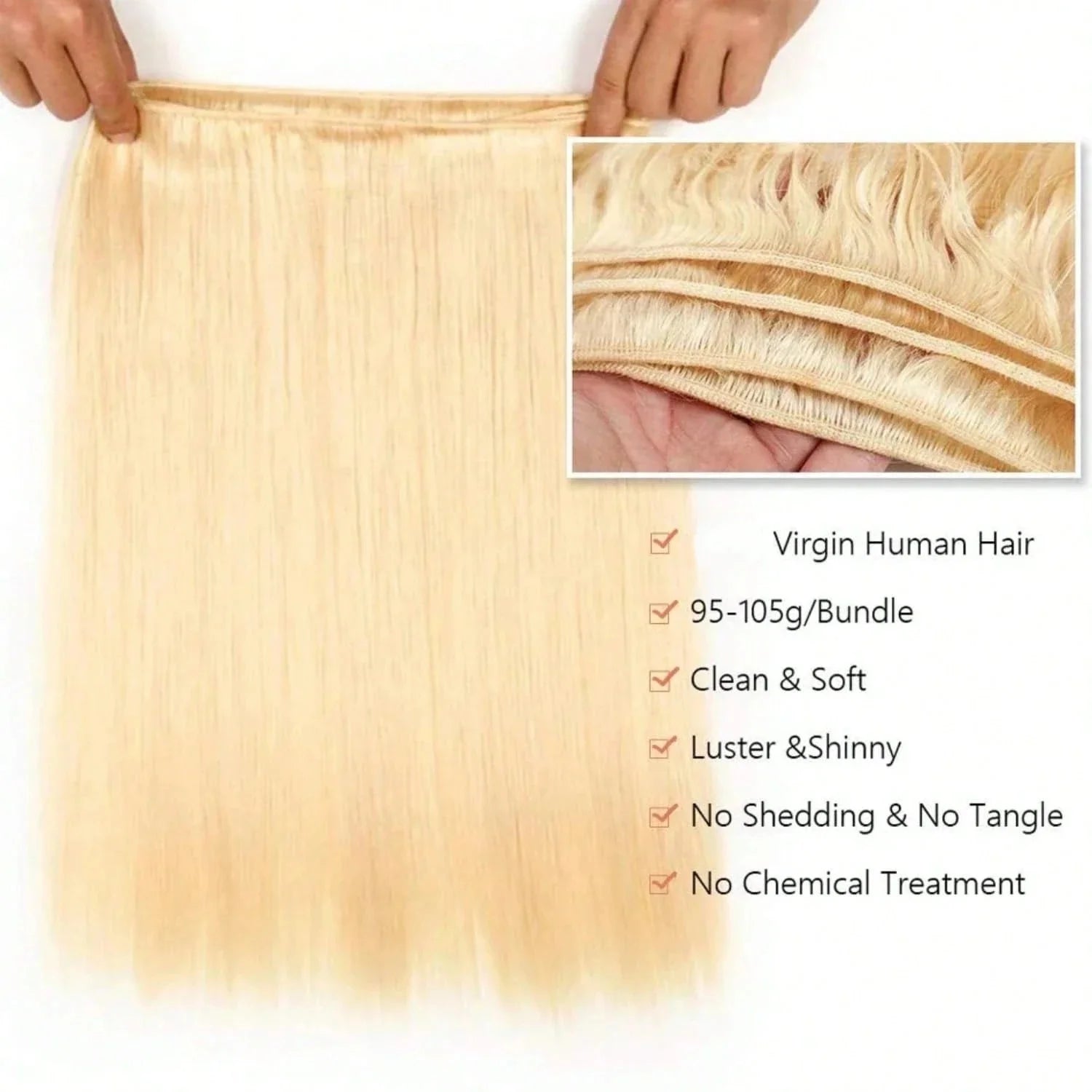 Mèches Cheveux Humains Lisses Blonde 613 Remy Hair – CLEVI Paris