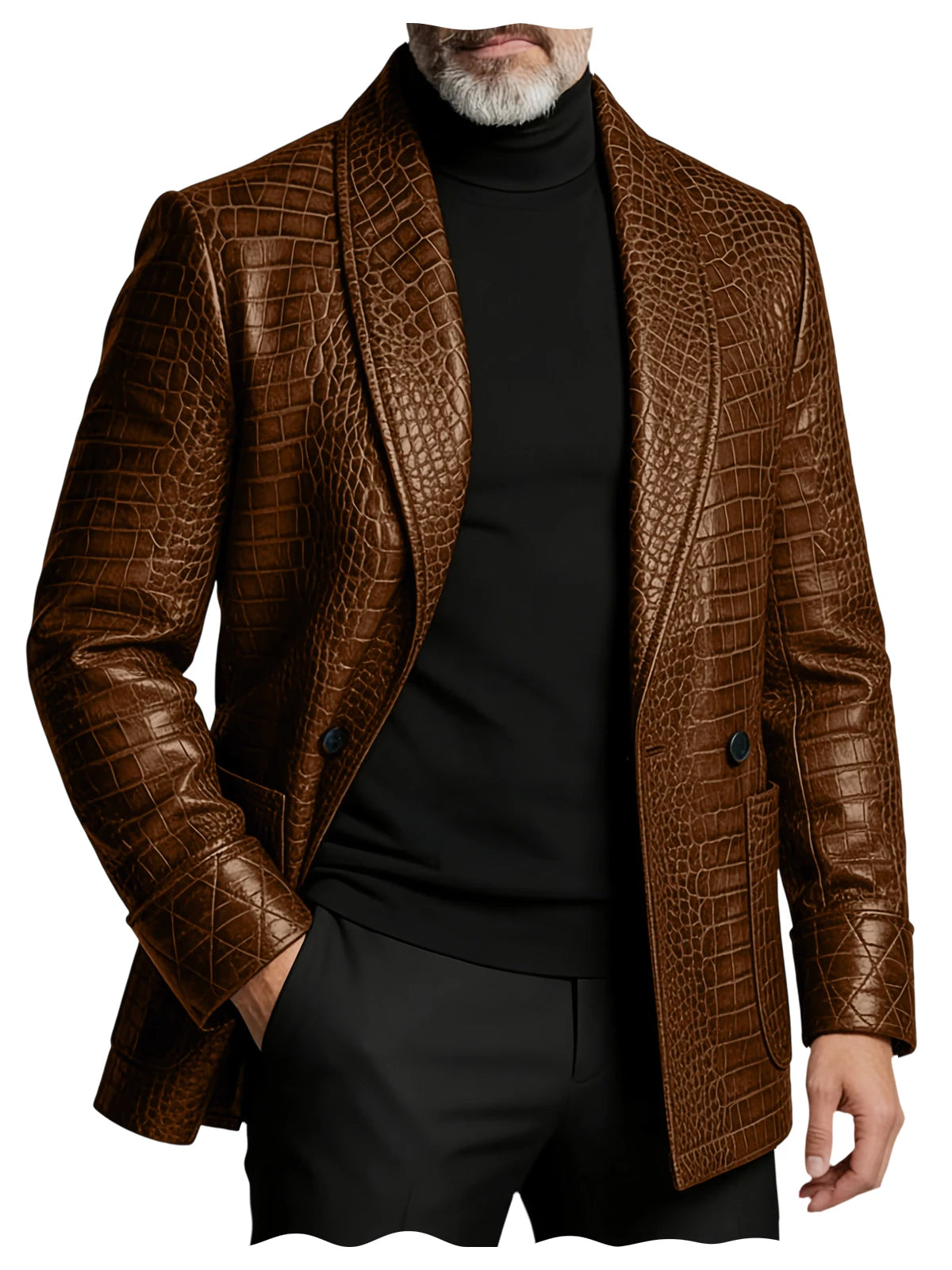 Blazer Homme Effet Croco Double Boutonnage – CLEVI Paris