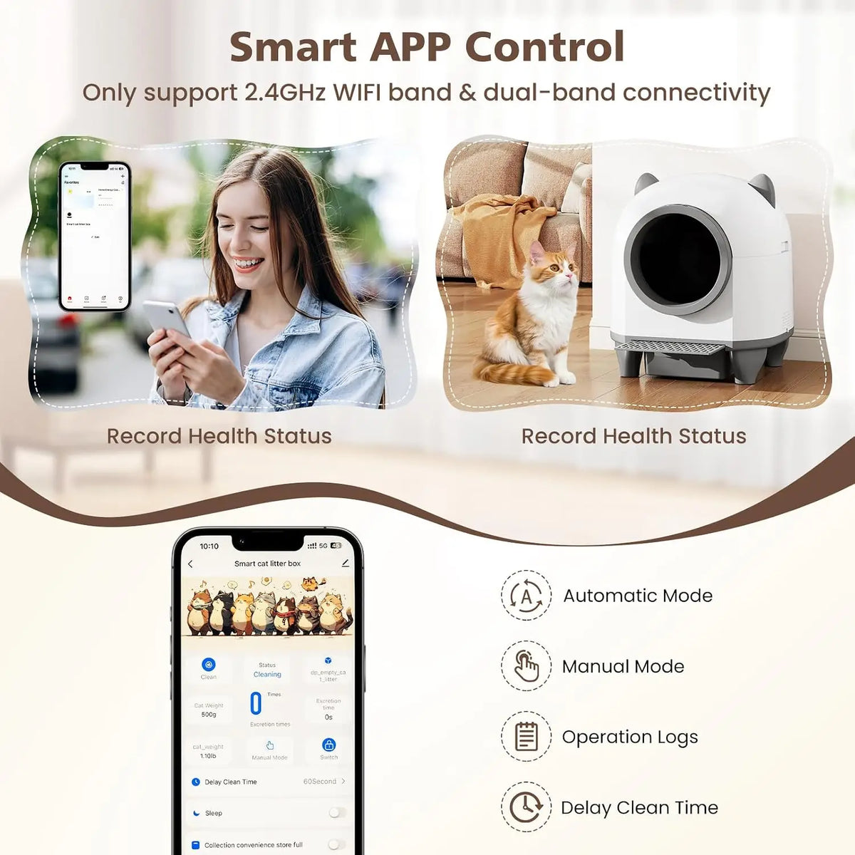 Litière autonettoyante connectée 80 L pour chat – CLEVI Paris
