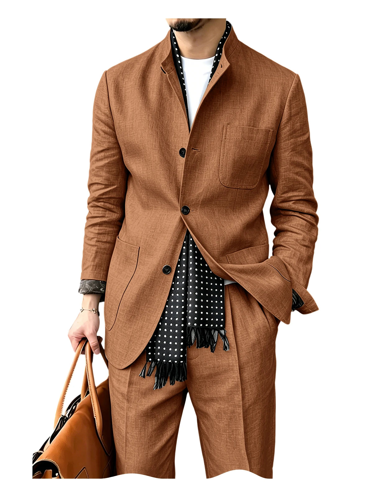 Costume homme 2 pièces en lin, veste et pantalon – CLEVI Paris