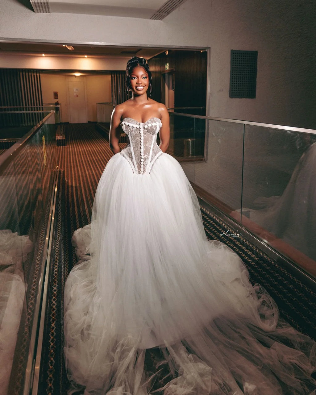 Robe de mariée trapèze en tulle – CLEVI Paris