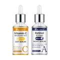 Duo Sérum Vitamine C Jour & Rétinol Nuit Anti-Âge – CLEVI Paris