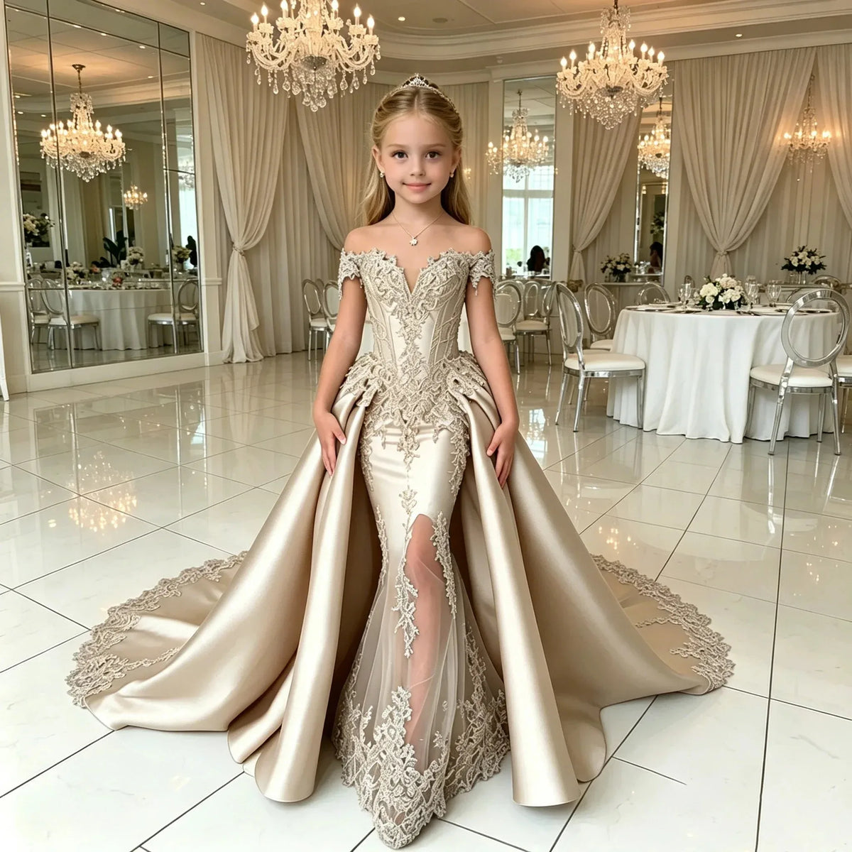 Robe cérémonie fille style princesse – CLEVI Paris
