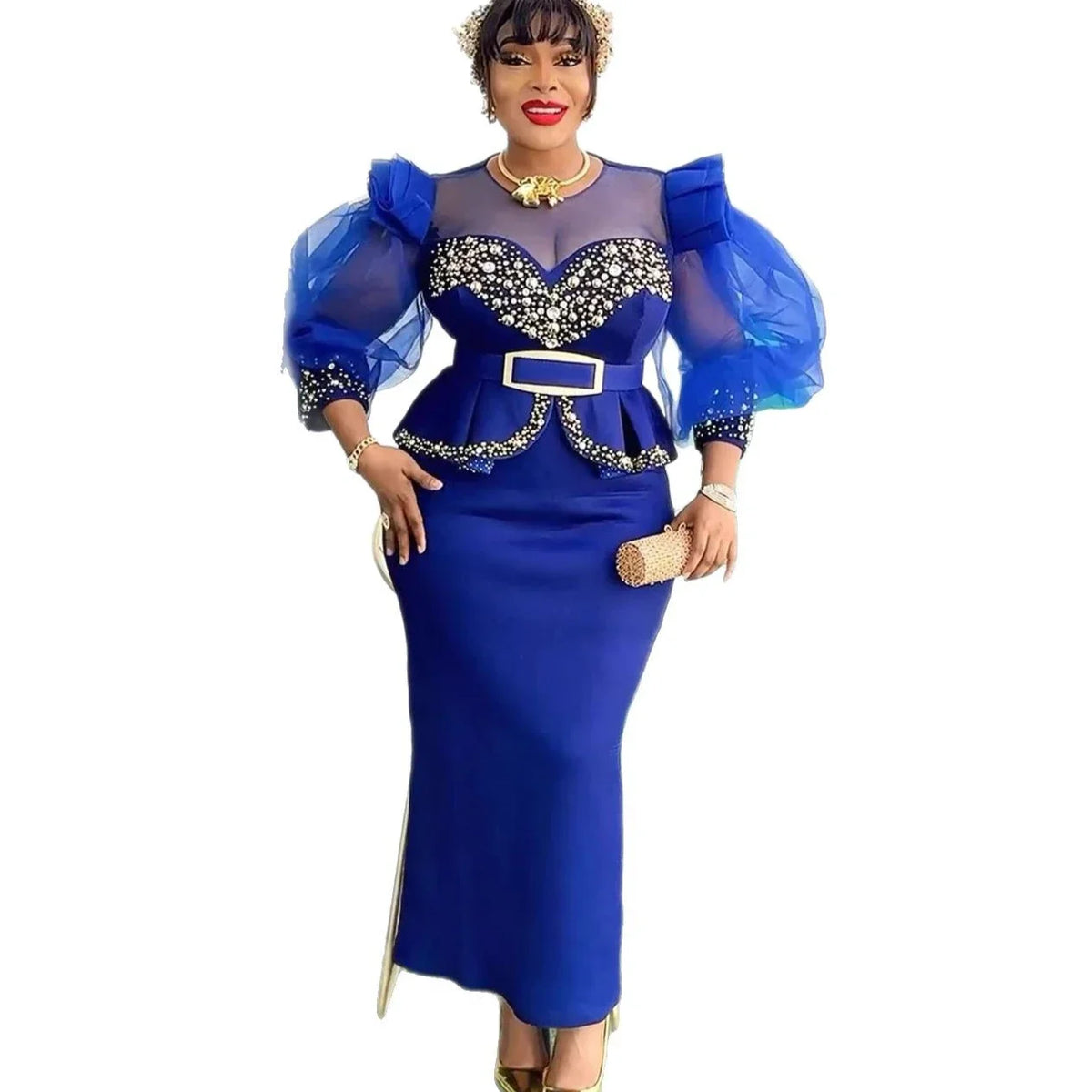 Robe longue africaine de soirée – CLEVI Paris