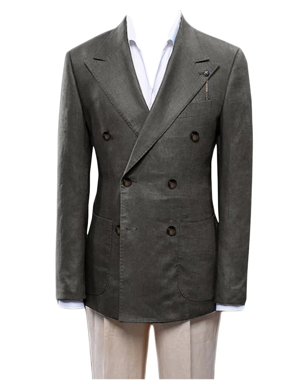 Blazer croisé lin et coton homme – CLEVI Paris