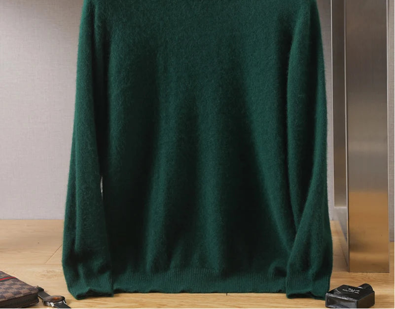 Pull homme à col roulé en maille unie – CLEVI Paris