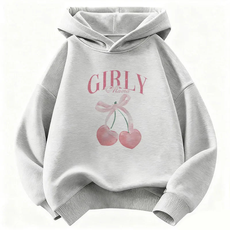 Sweat enfant à capuche imprimé cerise Y2K – CLEVI Paris