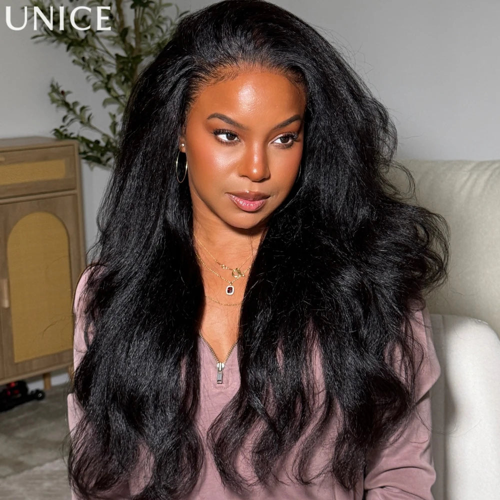 Perruque Lace Front 13x4 HD Kinky Straight Glueless 100% Cheveux Humains – CLEVI Paris