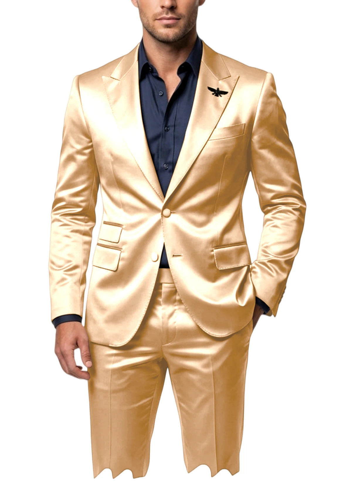 Costume homme 2 pièces en satin – CLEVI Paris