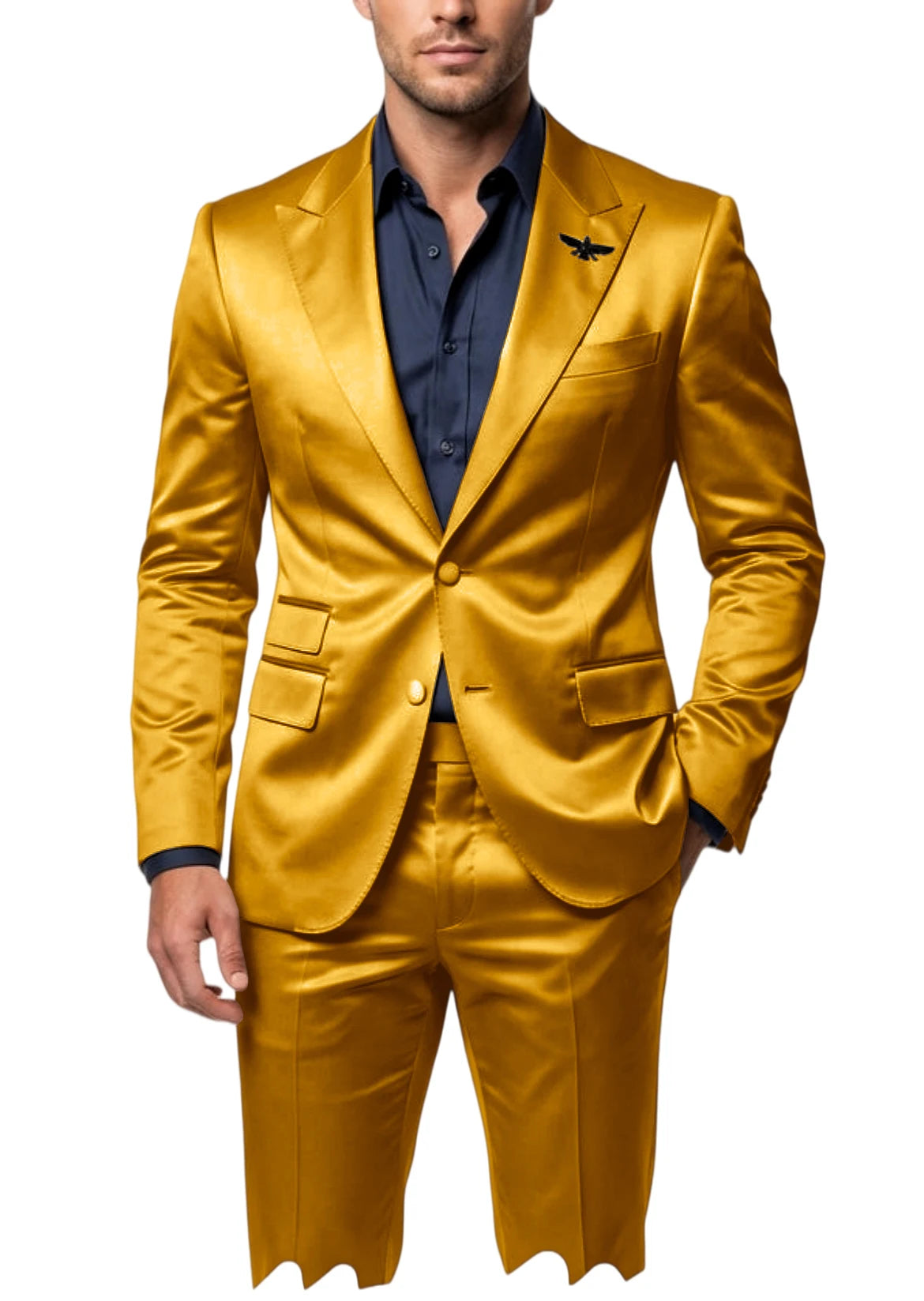 Costume homme 2 pièces en satin – CLEVI Paris