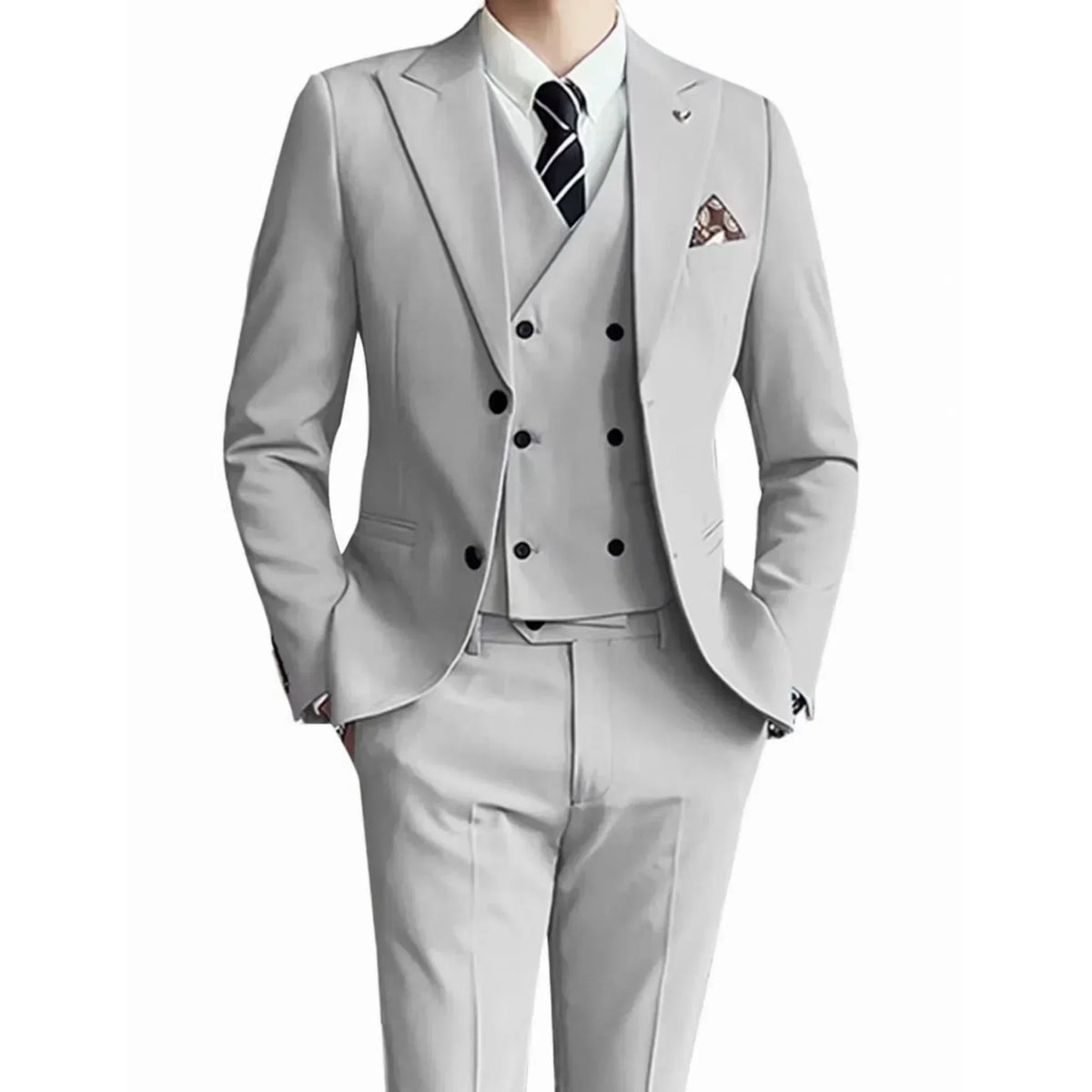 Costume homme 3 pièces uni, veste et gilet – CLEVI Paris