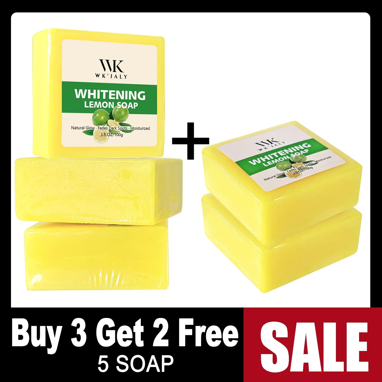 Savon Éclaircissant Citron WK'JALY – Glutathion, Acide Kojique & Beurre de Karé – CLEVI Paris