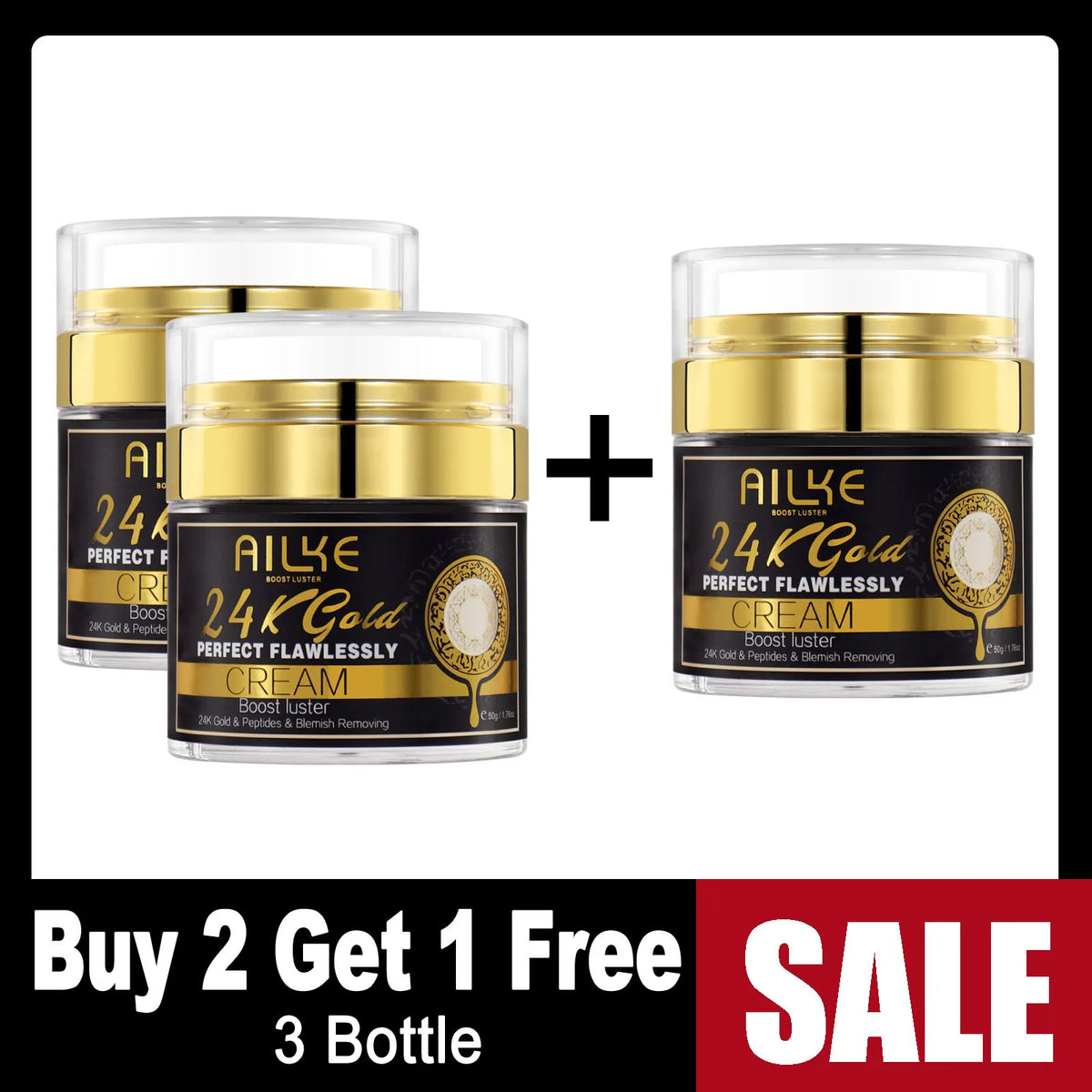Gamme Soins AILKE 24K Gold Perfect Flawlessly – Crème, Savon & Huile Corps – Éclaircissant Anti-Taches – CLEVI Paris