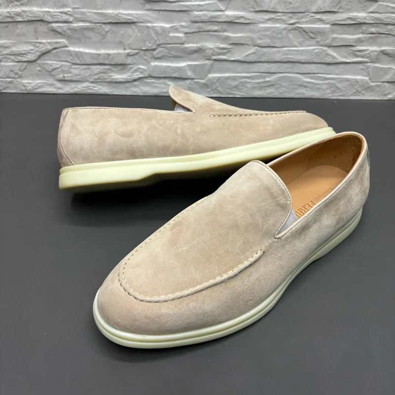 Mocassins Plats Homme Daim Vachette Slip-On Bout Rond Casual Printemps EU 38-44 – CLEVI Paris