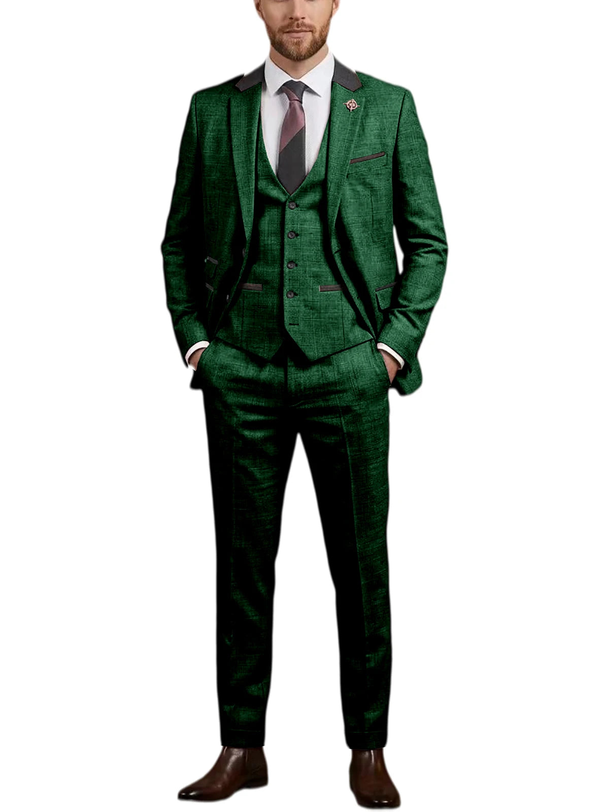Costume homme 3 pièces en lin mélangé – CLEVI Paris