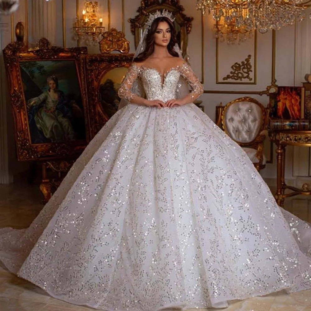 Robe de mariée princesse brodée – CLEVI Paris