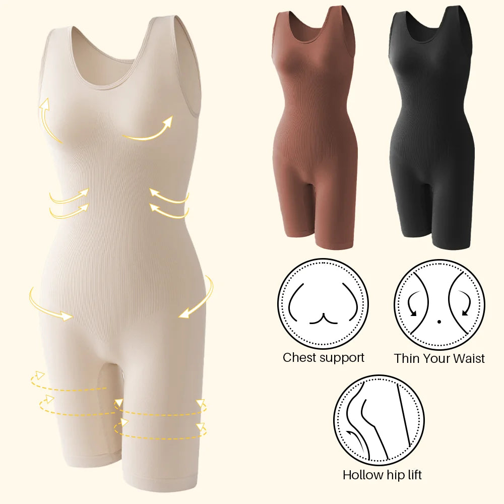 Gaine Gainante Femme Bodysuit Sculptant Sans Couture Contrôle Ferme Bretelles Larges Combinaison Minceur S-XXL – CLEVI Paris