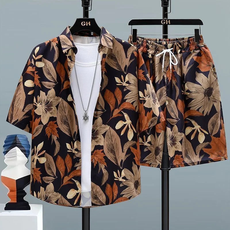 Ensemble 2 Pièces Homme T-shirt Imprimé + Short Beach Été Grande Taille KOLMAKOV – 7 Coloris, M à 4XL – CLEVI Paris