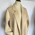 Manteau long femme en laine à revers – CLEVI Paris