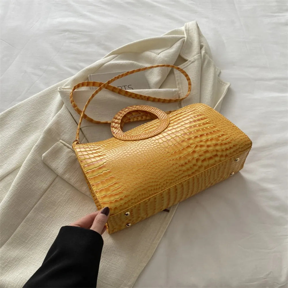 Sac Hobo Femme Cuir PU Motif Croco Grande Capacité Rétro Unisexe – CLEVI Paris