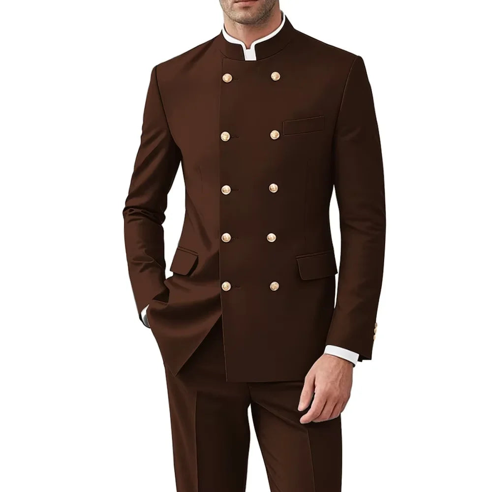 Costume Col Mandarin Homme Croisé – CLEVI Paris