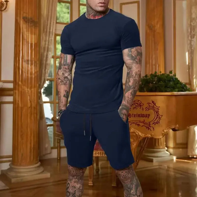 Ensemble homme t-shirt imprimé et short à cordon – CLEVI Paris
