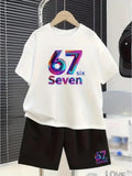 Ensemble garçon 67 imprimé T-shirt et short – CLEVI Paris