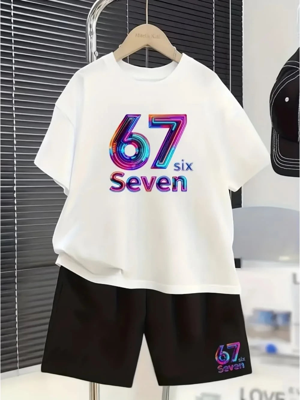 Ensemble garçon 67 imprimé T-shirt et short – CLEVI Paris