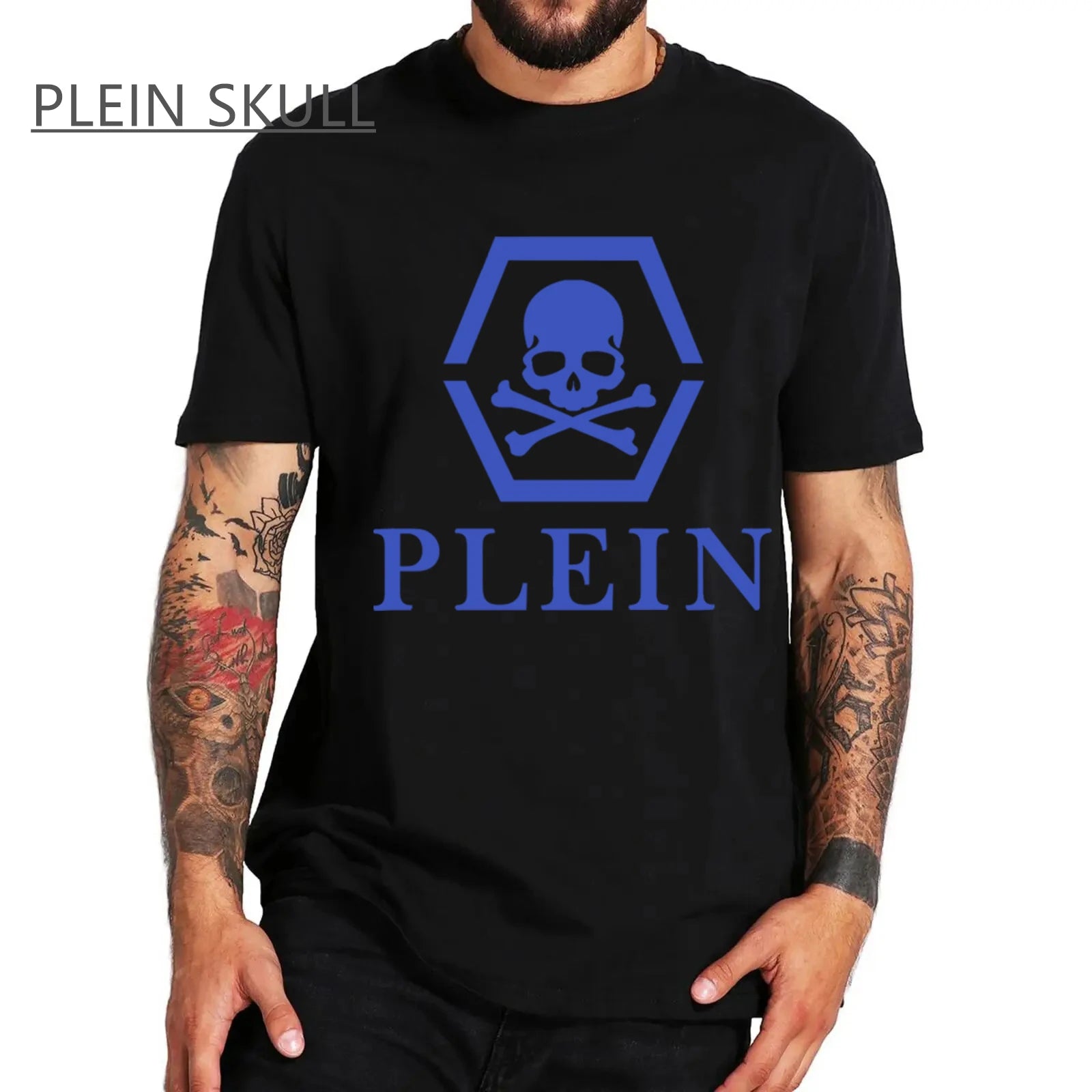 T-Shirt Unisexe Motif Skull Style Luxe Hip-Hop Col Rond Coton – CLEVI Paris