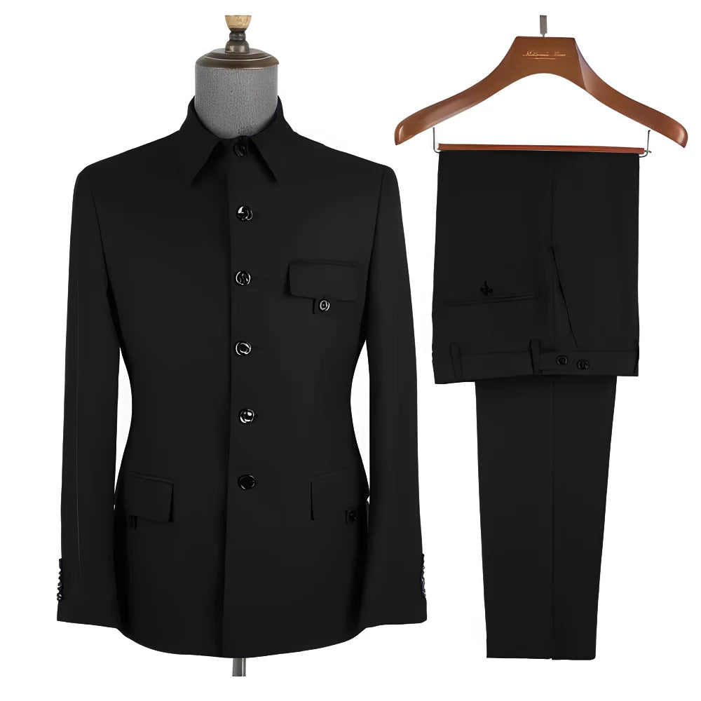 Costume homme 2 pièces, col montant – CLEVI Paris