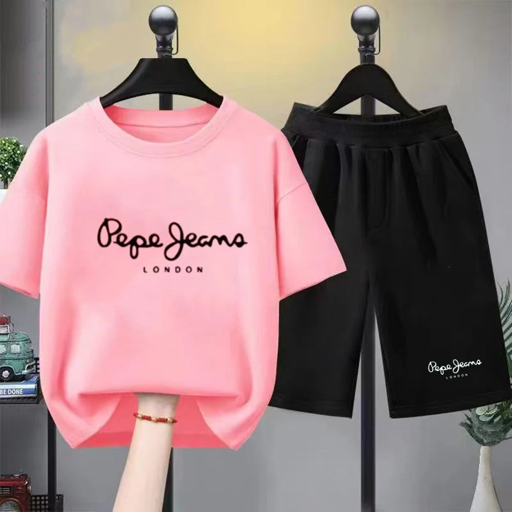 Ensemble enfant à lettres T-shirt et short – CLEVI Paris
