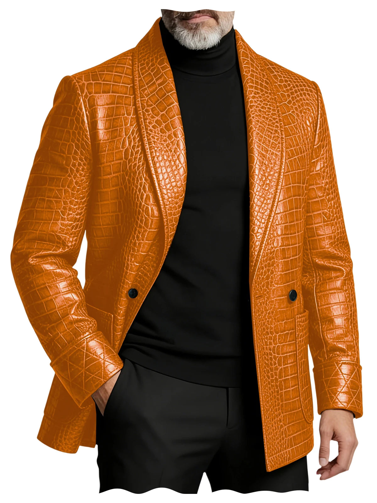 Blazer Homme Effet Croco Double Boutonnage – CLEVI Paris