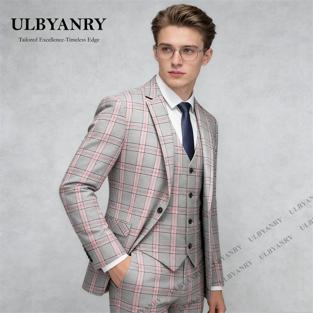 Costume Homme à Carreaux 3 Pièces – CLEVI Paris