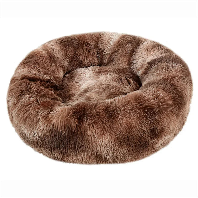 Panier rond chien et chat en peluche 40–90 cm – CLEVI Paris