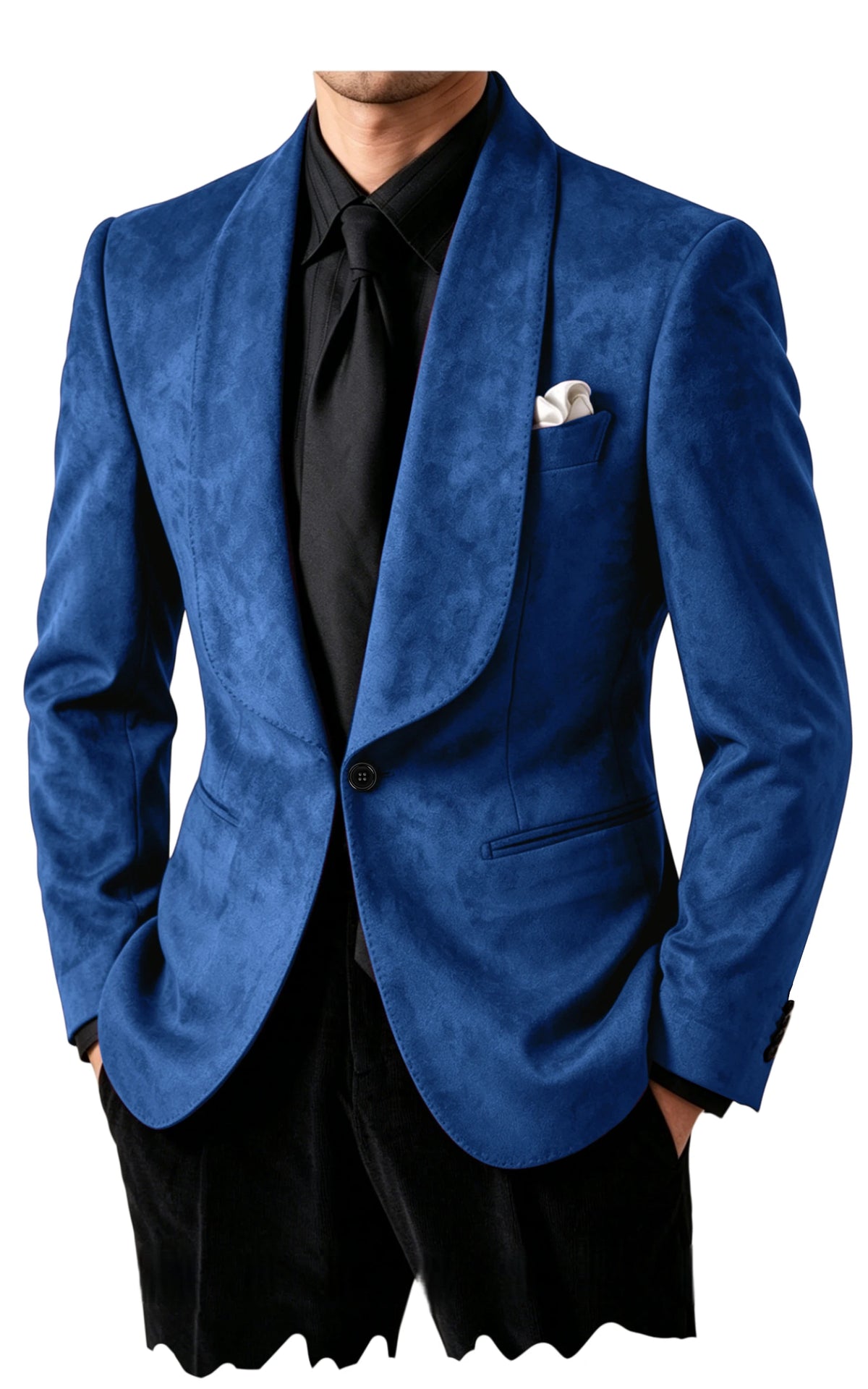 Blazer homme en suédine col châle – CLEVI Paris