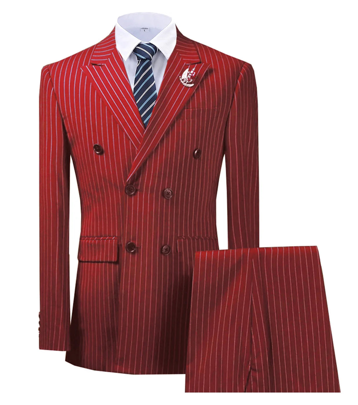 Costume 2 pièces homme rayé double boutonnage – CLEVI Paris
