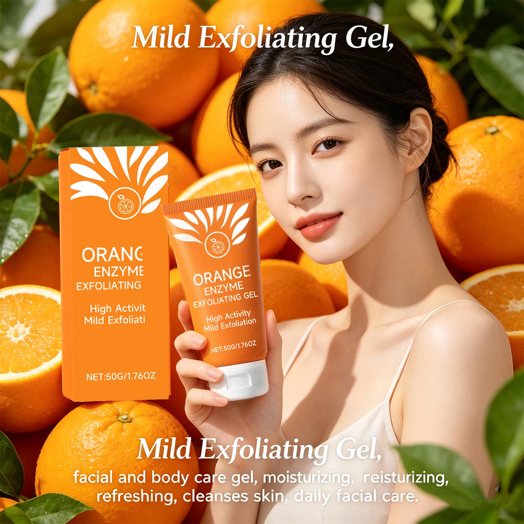 Gel Exfoliant Enzyme d'Orange 50g – Exfoliation Douce Visage & Corps, Nettoie les Pores – CLEVI Paris