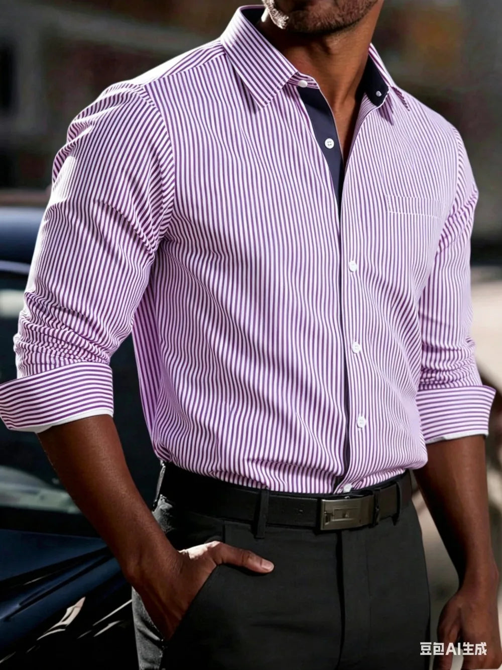 Chemise homme à rayures imprimées – CLEVI Paris