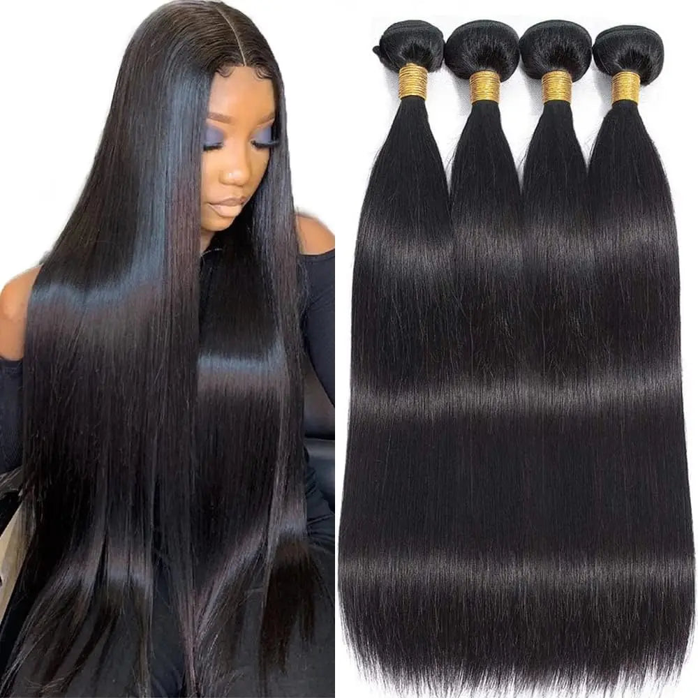 Bundles Lisses Cheveux Humains Brésiliens Remy Hair Noir Naturel – CLEVI Paris